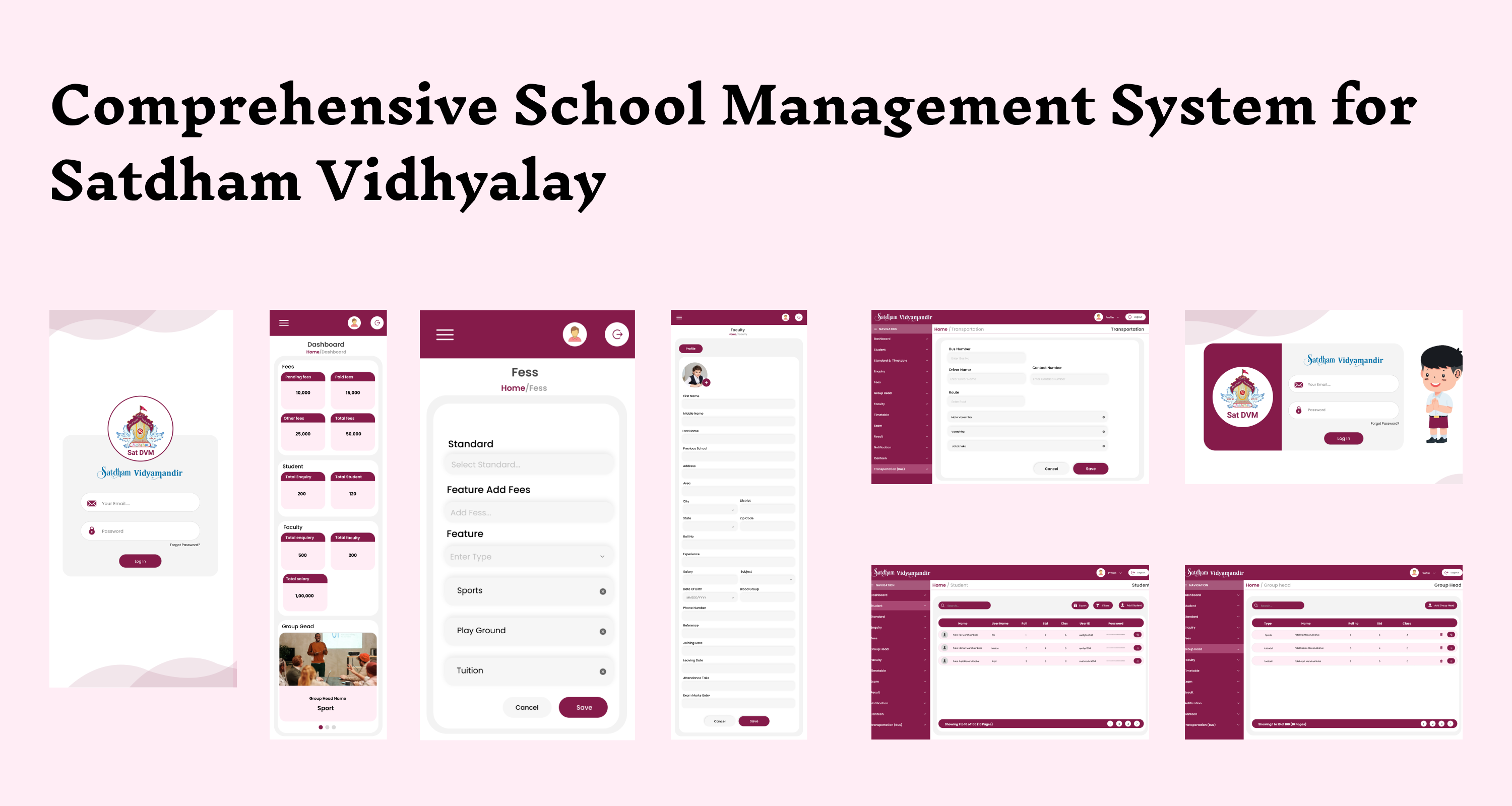 Comprehensive School Management System for Satdham Vidhyalay